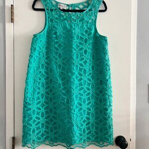 Teal Overlay Slip Dress